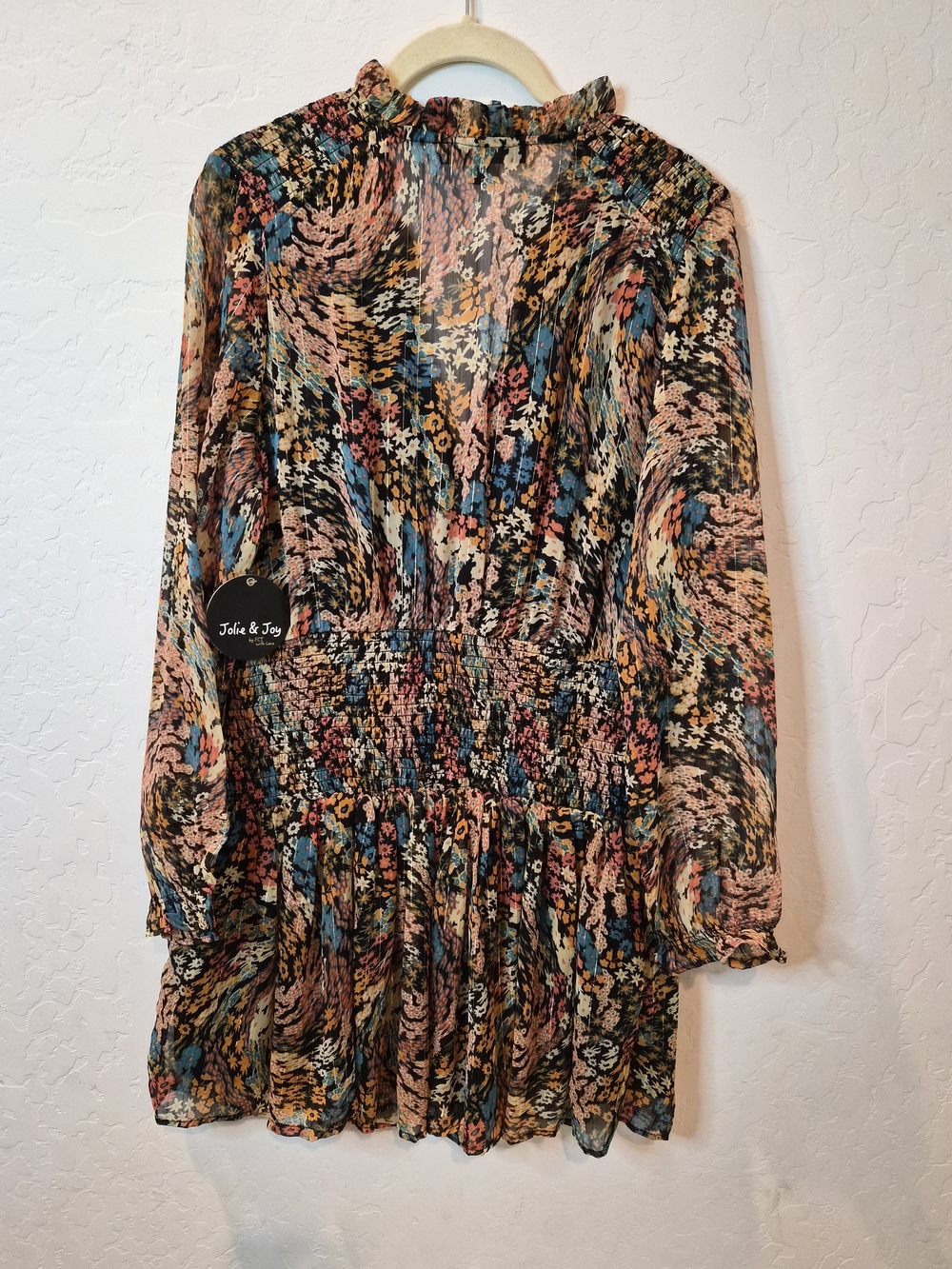Jolie & Joy, Floral Long-Sleeved Mini Dress #0071 - Picture 4 of 13